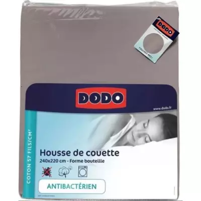 Housse de couette DODO 240x220 cm - Antibactérien - Taupe