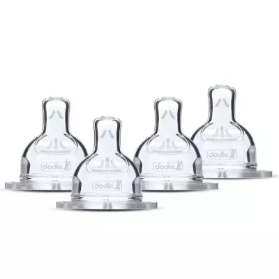 Lot de 4 tétines plates DODIE Sensation - Débit 3 : Pratiques et ergonomiques