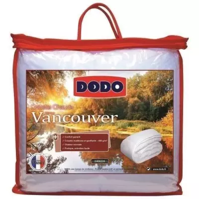 Couette chaude Vancouver 240x260 cm - 400gr/m² - Blanc DODO