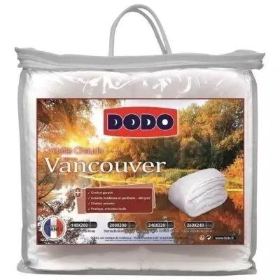 Couette chaude Vancouver 240x260 cm - 400gr/m² - Blanc DODO
