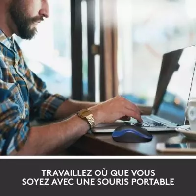 Souris - Sans fil - Logitech - M185 - Bleu - Ambidextre Souris - Sans fil - Logitech - M185 - Bleu - Ambidextre