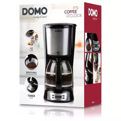 Cafetière Filtre DOMO DO708K 1000W 1,5L Noire - 12 tasses Cafetière Filtre DOMO DO708K 1000W 1,5L Noire - 12 tasses