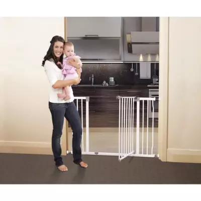 Barrière de sécurité DREAMBABY LIBERTY - L 99/105,5 x H 75 cm - Blanche