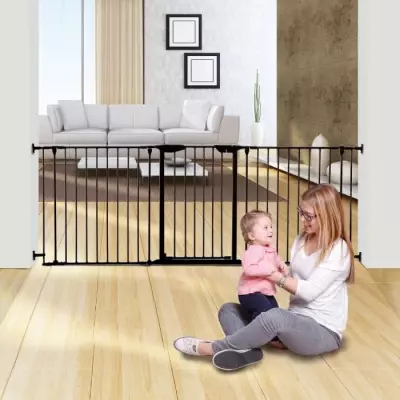 Barrière de sécurité DREAMBABY - NOIR - 3 panneaux - 85,5-200 x 74 cm