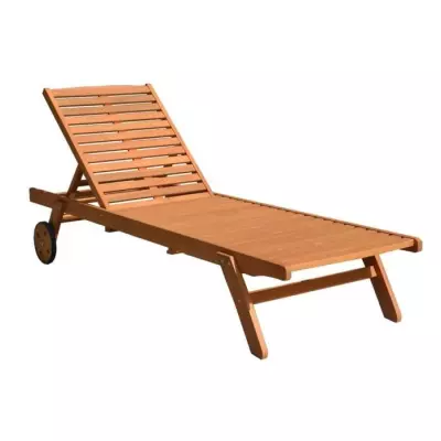 Bain de soleil en eucalyptus FSC - Confortable transat pour jardin