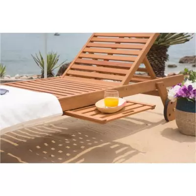 Bain de soleil en eucalyptus FSC - Confortable transat pour jardin