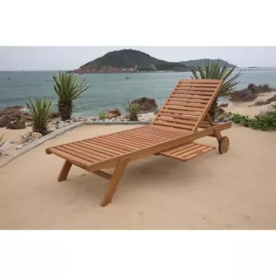 Bain de soleil en eucalyptus FSC - Confortable transat pour jardin