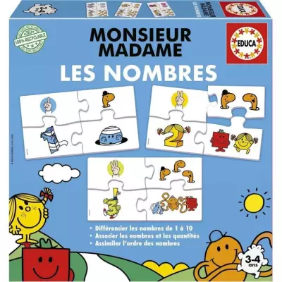 Jeu d'apprentissage Educa Monsieur Madame - Les Nombres - Dimensions compactes