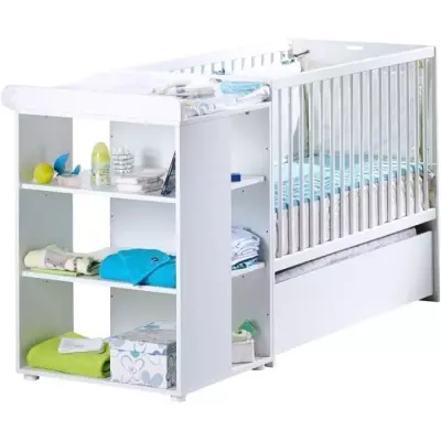 Lit Combiné Évolutif 3 en 1 SAUTHON ELOI - Blanc, 60x120/90x190 cm
