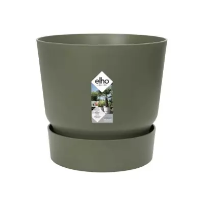 Pot de fleurs ELHO Greenville 30 - Ø 29,5 x H 27,8 cm - Vert feuille