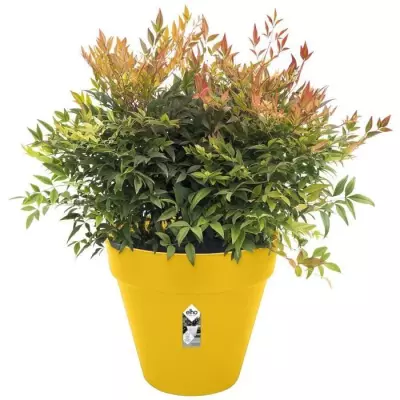 Pot De Fleurs Rond LOFT URBAN - Ø50 - Ocre - Avec Roulettes