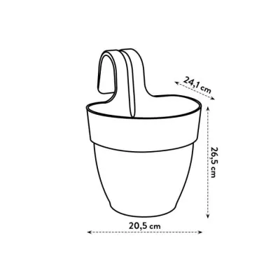 Jardinière suspendue ELHO Vibia Campana Easy Hanger Small - Blanc Soie - Idéale pour balcon - 27 x 23 x 20 cm