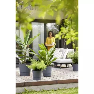 Pot de fleur Elho Plastique Rond Gris Charbon Ø 34.5 x H 34.1 cm 35 L