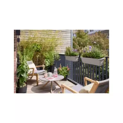 POT DE FLEUR Elho Noa Balconniere L - Gris - L 65 x B 20 x H 18 cm