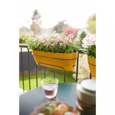 Planteur Rectangle VIBIA Jaune Miel - Réservoir Ø50 - JARDINIERE