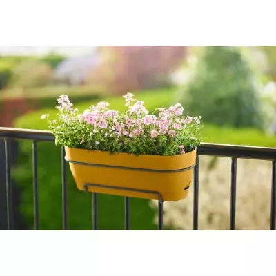 Planteur Rectangle VIBIA Jaune Miel - Réservoir Ø50 - JARDINIERE