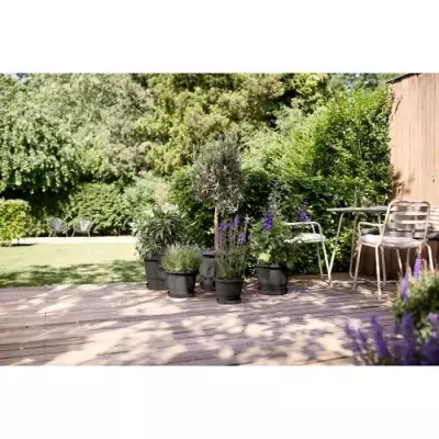 Pot de fleurs ELHO Amiga Rond 25 Noir - Extérieur - 100% recyclé