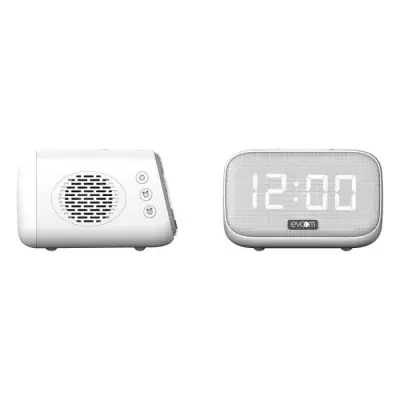 Réveil chargeur enceinte EVOOM EV304601 Blanc - Radio Réveil