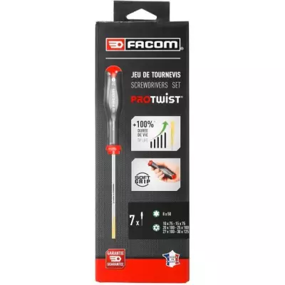 Ensemble de 7 tournevis PROTWIST Torx et Resistorx FACOM - Made in France