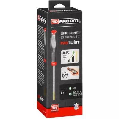 Ensemble de 7 tournevis PROTWIST Torx et Resistorx FACOM - Made in France