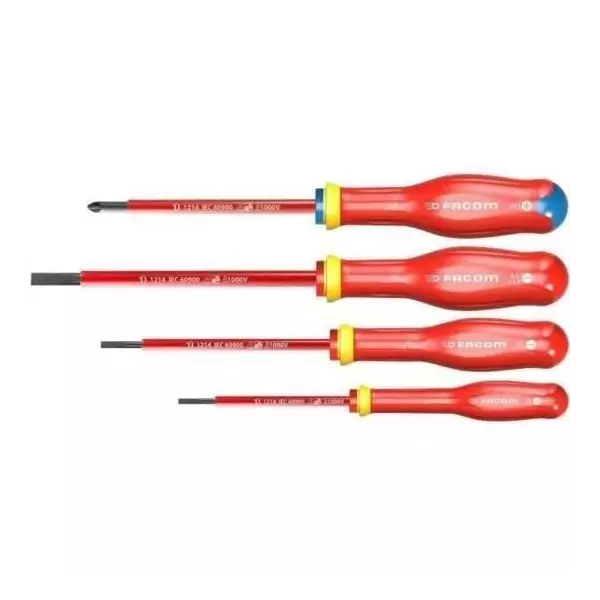 Jeu de 4 tournevis isolés - FACOM - AT4VEPB - 1000V
