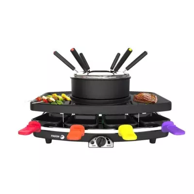 FAGOR FG816: Raclette 3 en 1 avec 8 poelons - 1100W