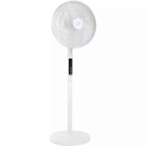 AIR-LIGHT RING - Ventilateur sur pied & Brasseur d'air blanc Ø40cm 70W avec couronne d'éclairage LED