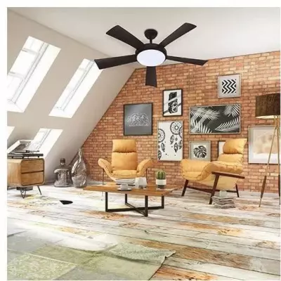 Ventilateur plafond WALLIS Noir Ø132cm - Éclairage LED