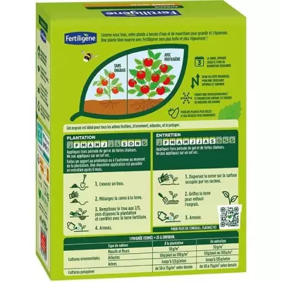Engrais corne broyée FERTILIGENE - FCOR12 - 1,2 kg - Enracinement boosté
