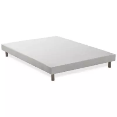 Sommier tapissier 140x190cm en bois massif blanc - DEKO DREAM Rakenne