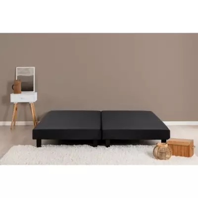 Sommmiers tapissiers 2x80x200 cm Noir - Bois massif - DEKO DREAM Rakenne