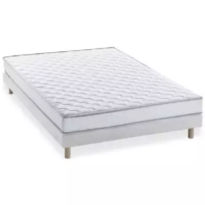Ensemble matelas + sommier 140x190cm - Confort mémoire de forme - DEKO DREAM Koysi