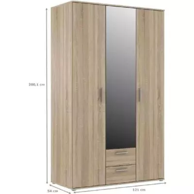 Armoire 3 portes battantes chene Sonoma - L121 x P54 cm