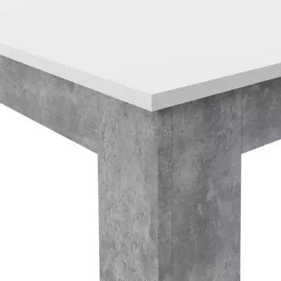 Table à manger contemporaine PILVI - Blanc et béton clair