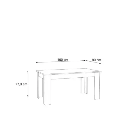 Table à manger contemporaine PILVI - Blanc et béton clair
