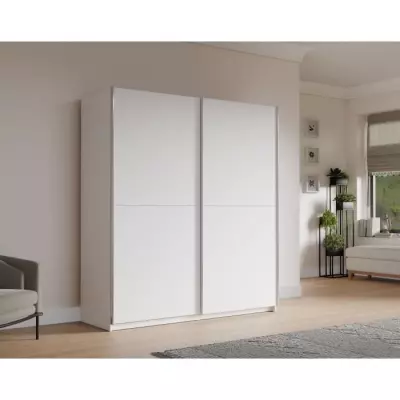 Armoire 2 portes coulissantes blanche - Eco-friendly - Certification FSC®