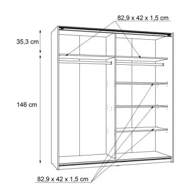 Armoire 2 portes coulissantes chêne et blanc - ULOS
