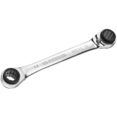 Ensemble de 2 Clés à Cliquet Cuatro FACOM - 8-19 mm - Argent