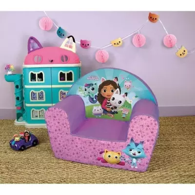 Fauteuil club enfant GABBY ET LA MAISON MAGIQUE - Fun House - Rose