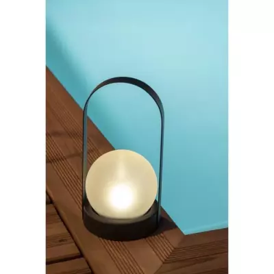 Lanterne solaire métal boule perlée GALIX - 10 Lumens