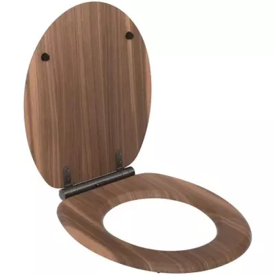 Abattant WC en Noyer FSC - Frein de chute - Graphite brossé
