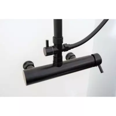 Cabine de douche 90x120x220 style industriel noir - Livraison rapide