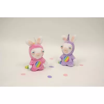 Peluche Licorne Lapicorne Sonore Mauve - 18 cm | LAPINS CRETINS
