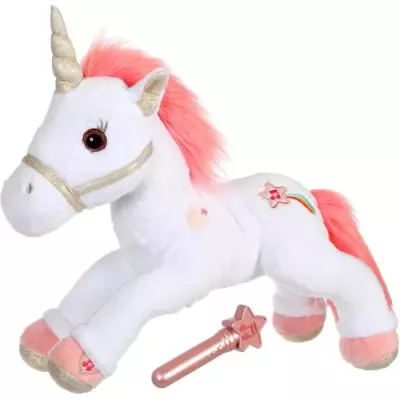 Peluche Licorne Lica Bella Magique 35 cm - Rose et Blanc
