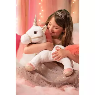 Peluche Licorne Lica Bella Magique 35 cm - Rose et Blanc
