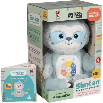 Peluche Interactive Gipsy Toys - Siméon, Mon Conteur d'Emotions