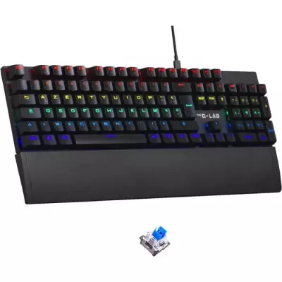 Clavier Gamer The G-Lab KEYZ CARBON E - Switch Bleu - Rainbow