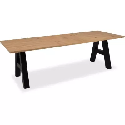 Table à manger GRANADA extensible - Style Industriel - Chêne - 6/10 pers.