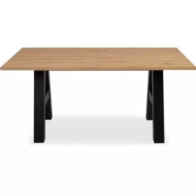 Table à manger GRANADA extensible - Style Industriel - Chêne - 6/10 pers.