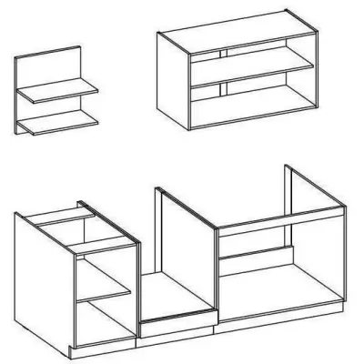 Cuisine complète PREGO 210 cm gris Graphit - Plan de travail inclus